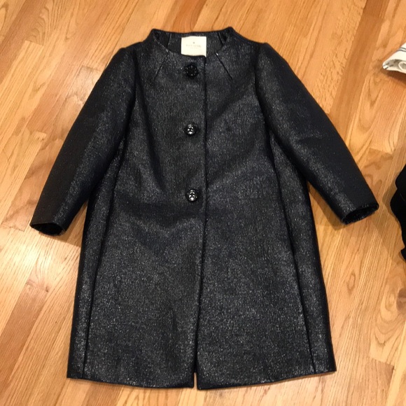 Kate Spade Navy Lacquered Coat - Picture 2 of 4
